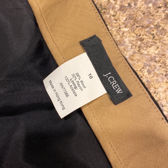 J. Crew Black and Tan Wool Blend Skirt 10 Unfinished Outer Bottom Hem - Picture 13 of 14